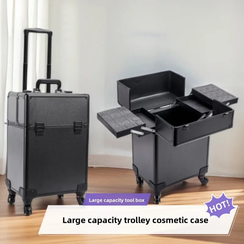 Luggage - Kotak Penyimpanan Kosmetik Beroda, Kapasitas Besar,