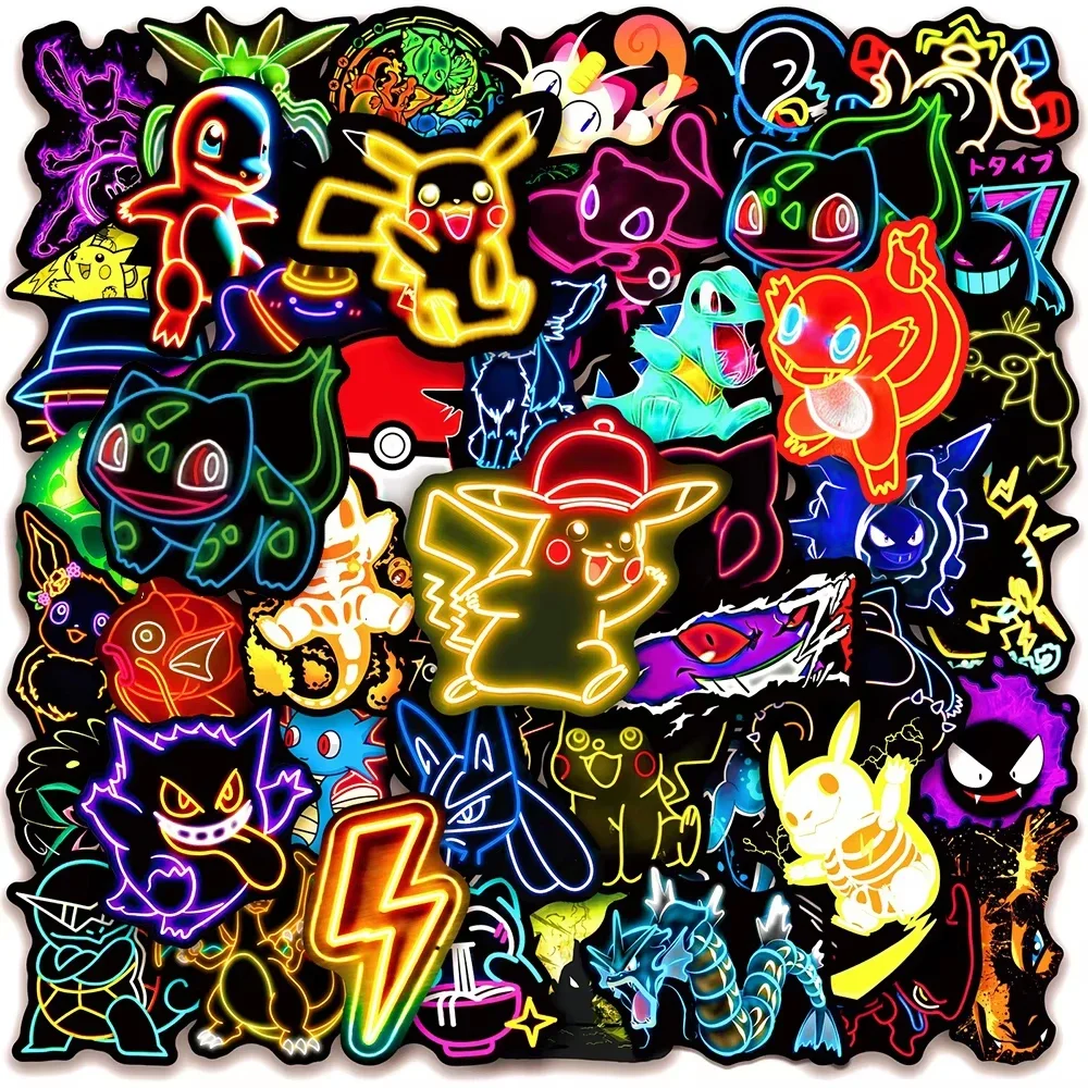 100 buah stiker Pokémon neon,  - Luggage ulasan dan harga